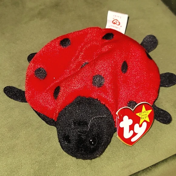 Ty Beanie Baby Lucky Ladybug BUDDY style 4040 Color Red/Black Size 6"X6" NWT - Picture 2 of 9